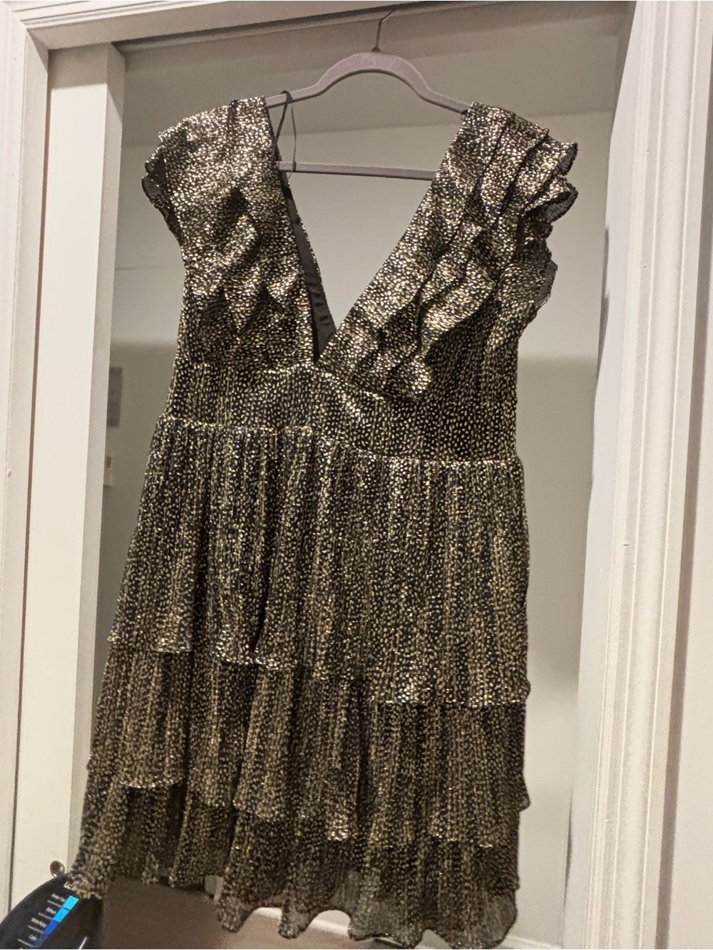 Socialite Black and Gold Metallic Dress